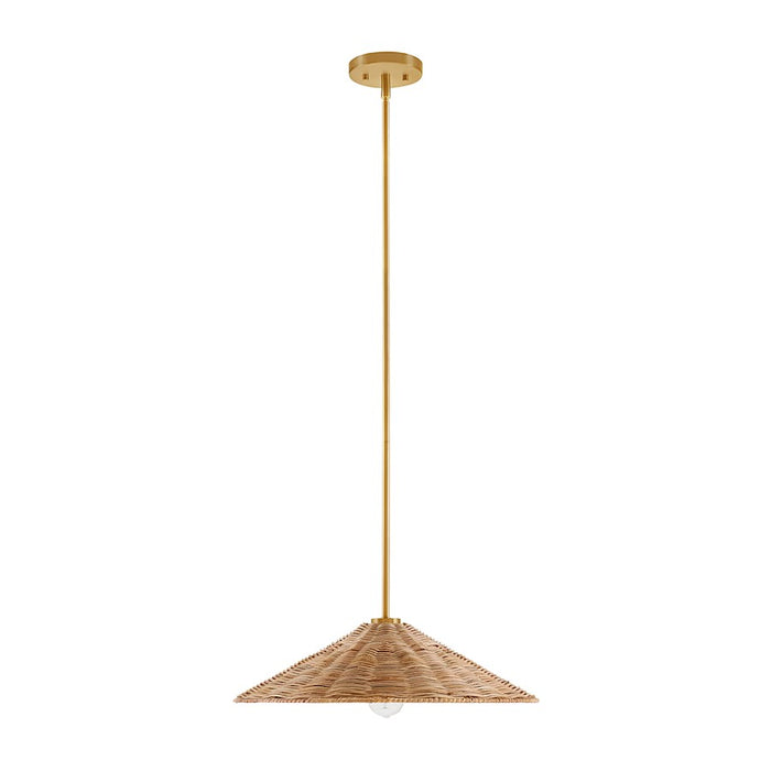 Meridian 1 Light 20" Pendant, Natural Brass