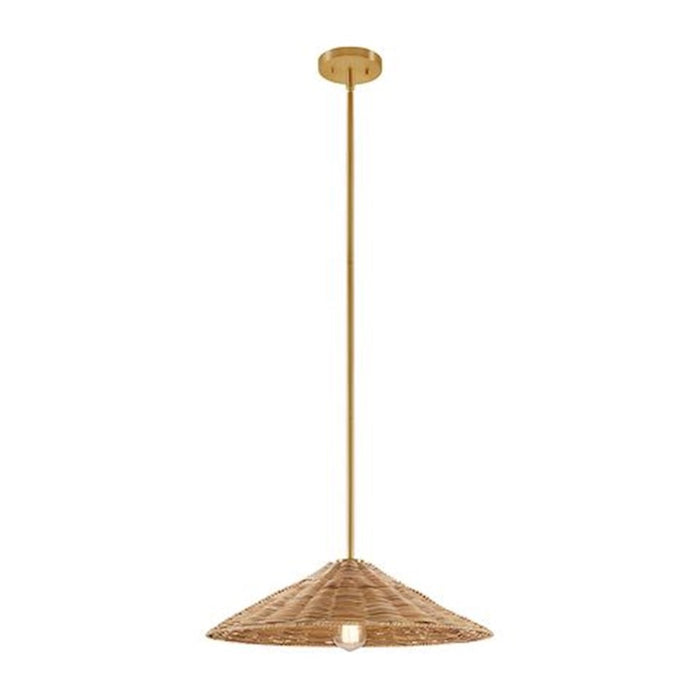 Meridian 1 Light 20" Pendant, Natural Brass