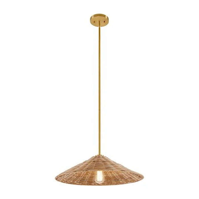 Meridian 1 Light 20" Pendant, Natural Brass