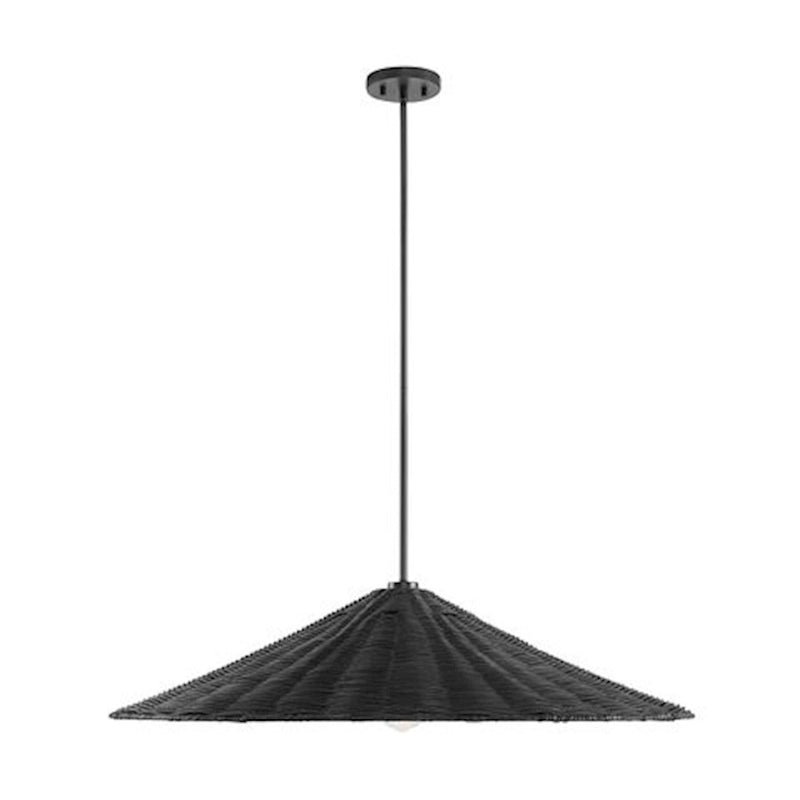 Meridian 1 Light 35" Pendant, Matte Black