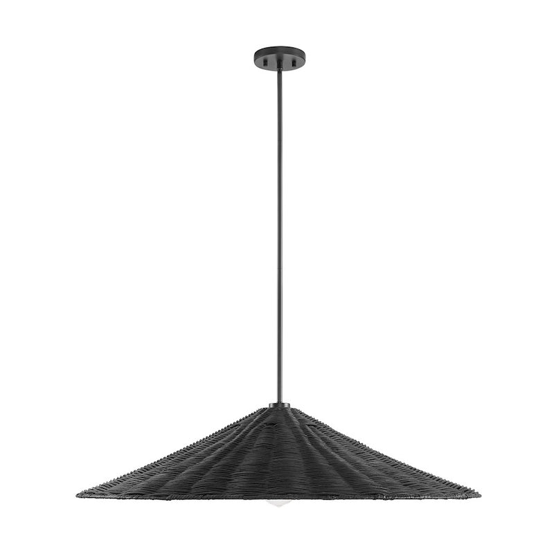 Meridian 1 Light 35" Pendant, Matte Black