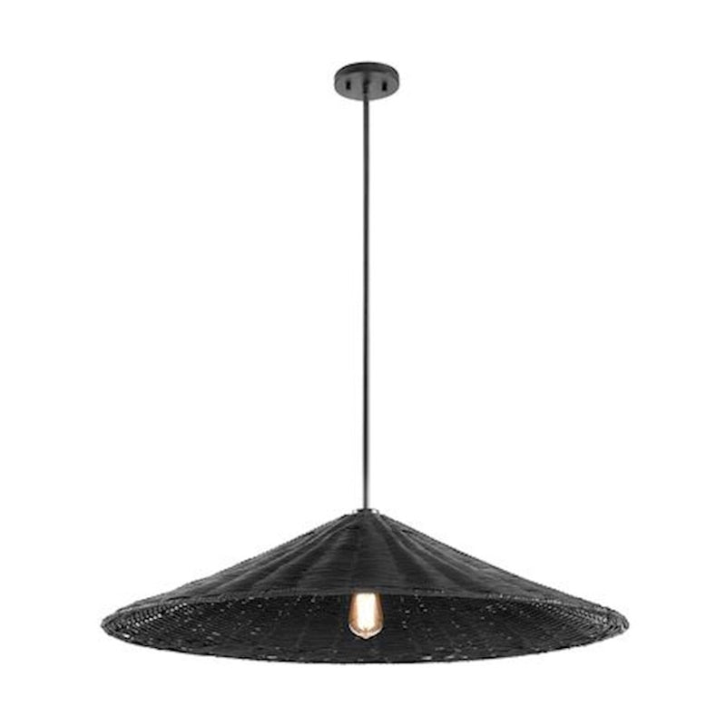 Meridian 1 Light 35" Pendant, Matte Black