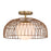 Meridian 1 Light Convertible Pendant/Semi Flush, Brass/WH Etched - M7043NB