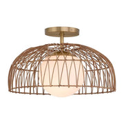 Savoy House 1-Light Convertible Pendant or Semi-Flush, Natural Brass - M7043NB