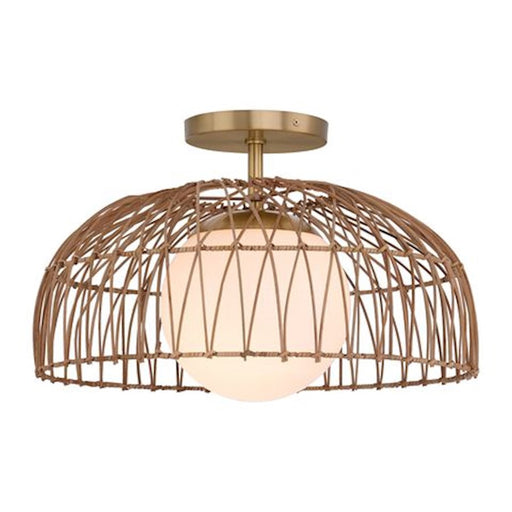 Savoy House 1-Light Convertible Pendant or Semi-Flush, Natural Brass - M7043NB