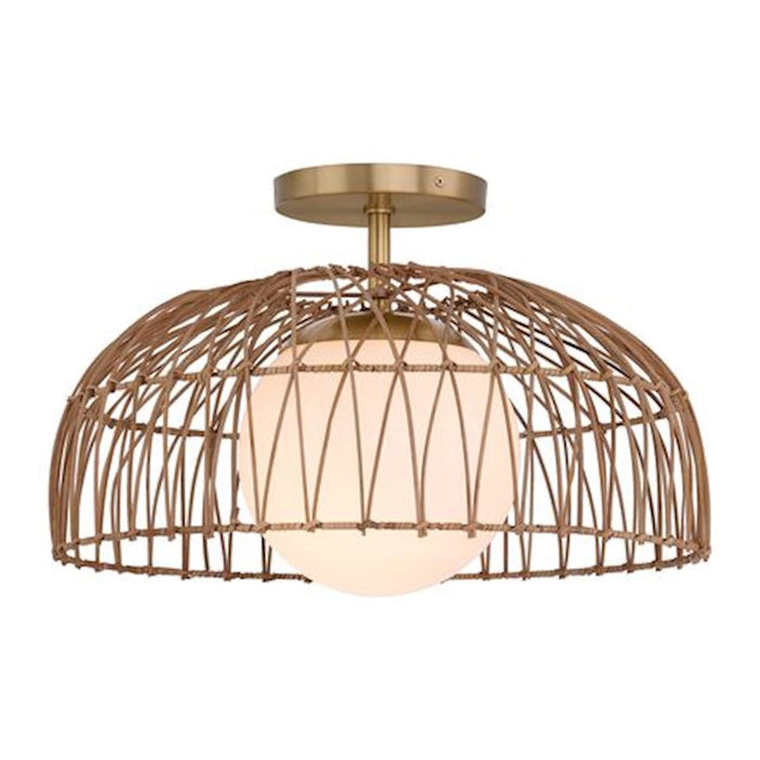 Savoy House 1-Light Convertible Pendant or Semi-Flush, Natural Brass - M7043NB