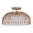 Meridian 1 Light Convertible Pendant/Semi Flush, Brass/WH Etched