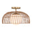 Meridian 1 Light Convertible Pendant/Semi Flush, Brass/WH Etched