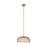 Meridian 1 Light Convertible Pendant/Semi Flush, Brass/WH Etched