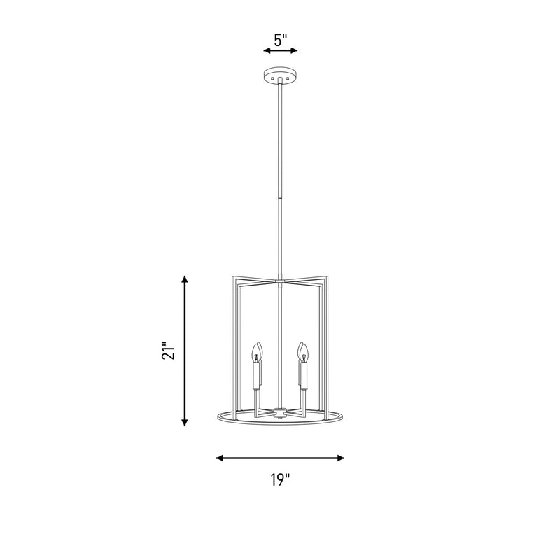 Savoy House Meridian 4Lt Pendant, Chrome