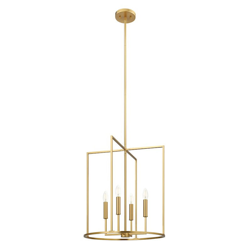 Savoy House Meridian 4Lt Pendant, Natural Brass