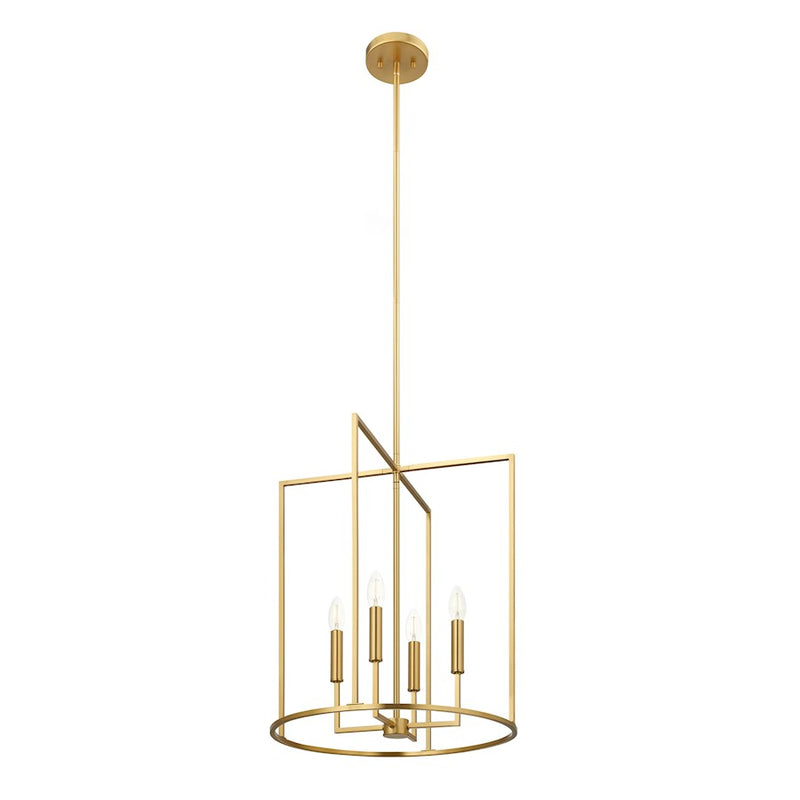 Savoy House Meridian 4Lt Pendant, Natural Brass