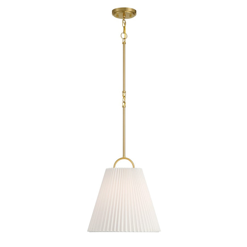 Savoy House Meridian 1Lt 15" Pendant, Natural Brass