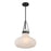 Savoy House Meridian 1Lt Pendant, Black/Fluted Ribbed Strie