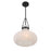 Savoy House Meridian 1Lt Pendant, Black/Fluted Ribbed Strie