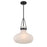 Savoy House Meridian 1Lt Pendant, Black/Fluted Ribbed Strie