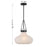 Savoy House Meridian 1Lt Pendant, Black/Fluted Ribbed Strie