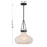 Savoy House Meridian 1Lt Pendant, Black/Fluted Ribbed Strie
