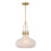 Savoy House Meridian 1Lt Pendant, Natural Brass/Fluted Ribbed Strie - M7046NB