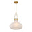 Savoy House Meridian 1Lt Pendant, Natural Brass/Fluted Ribbed Strie