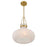 Savoy House Meridian 1Lt Pendant, Natural Brass/Fluted Ribbed Strie