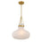 Savoy House Meridian 1Lt Pendant, Natural Brass/Fluted Ribbed Strie