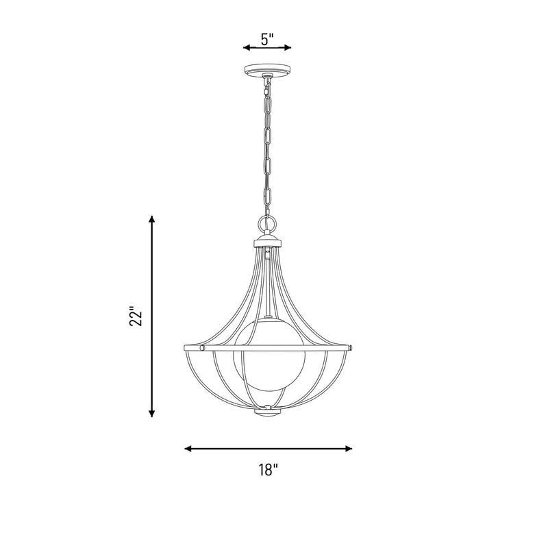 Savoy House Meridian 1Lt Pendant, Black/White Opal