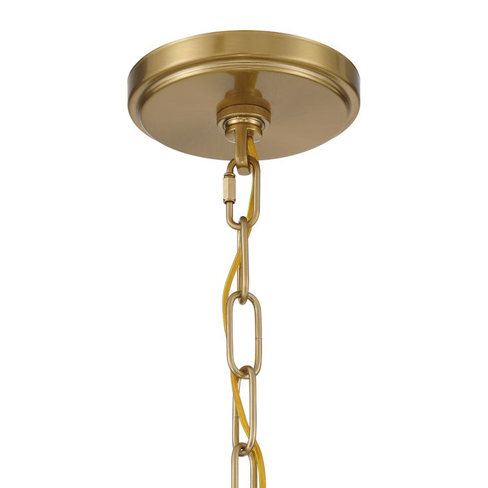 Savoy House Meridian 1Lt Pendant, Natural Brass/White Opal