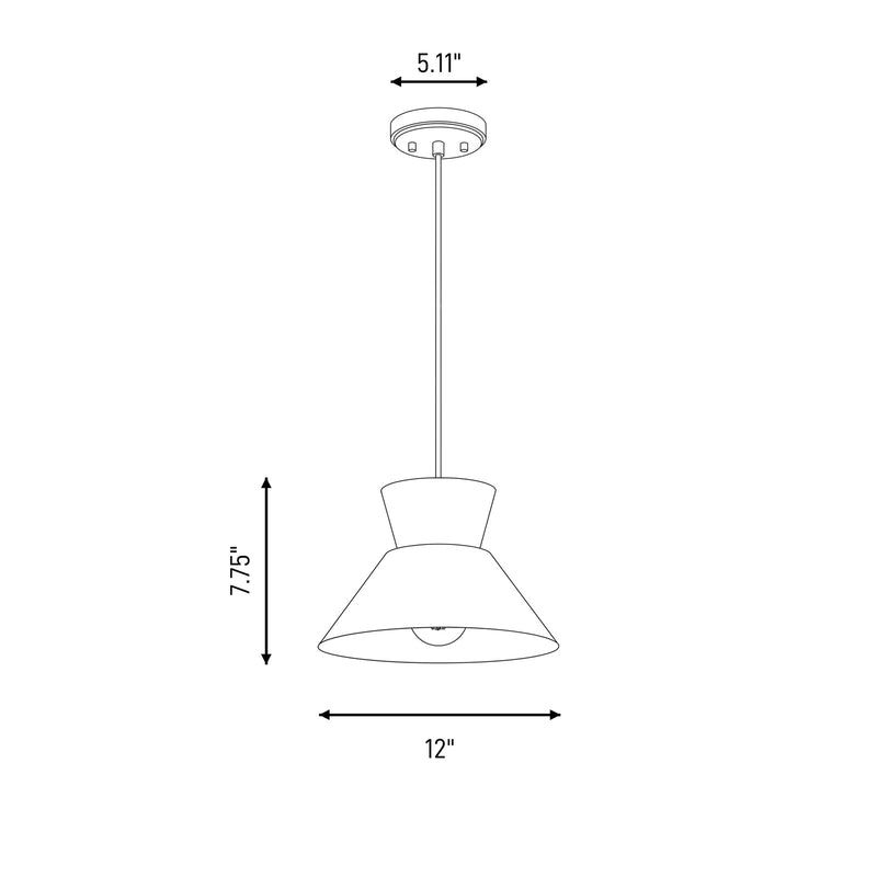 Savoy House Meridian 1Lt 12" Pendant, Black