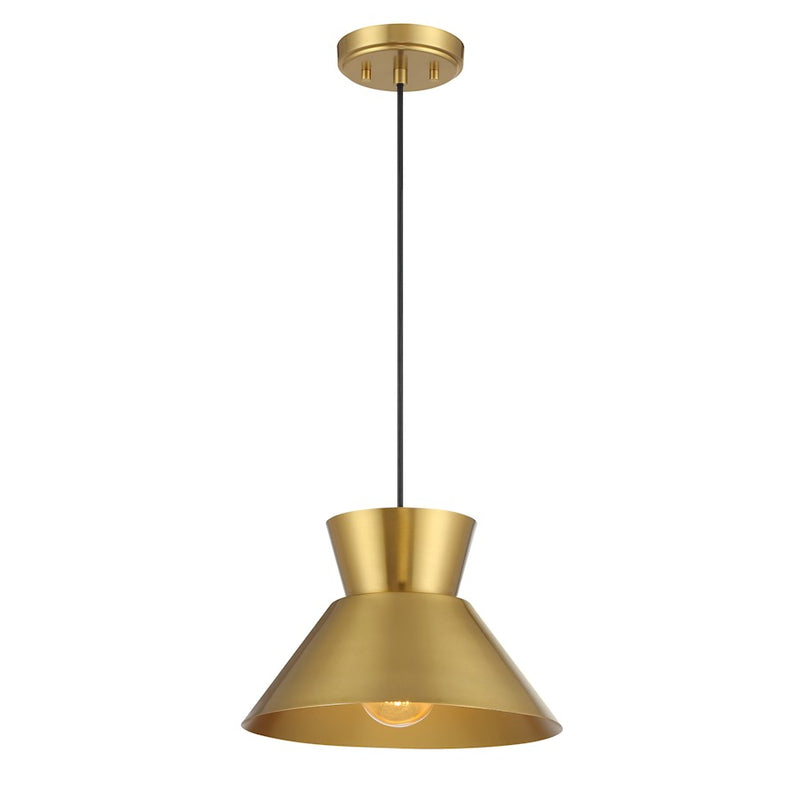 Savoy House Meridian 1Lt 12" Pendant, Natural Brass