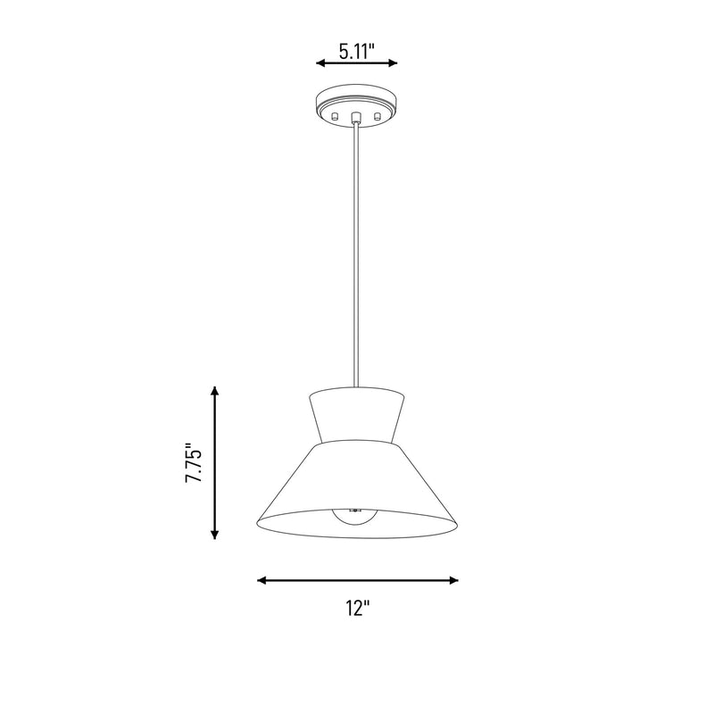 Savoy House Meridian 1Lt 12" Pendant, Natural Brass