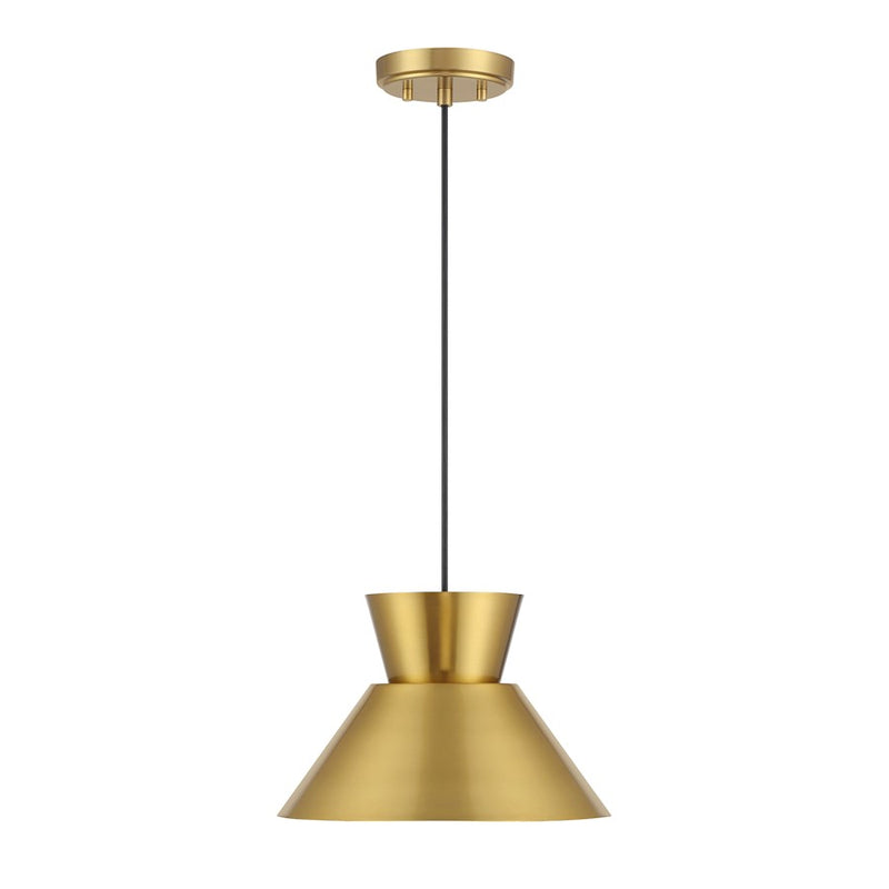 Savoy House Meridian 1Lt 12" Pendant, Natural Brass