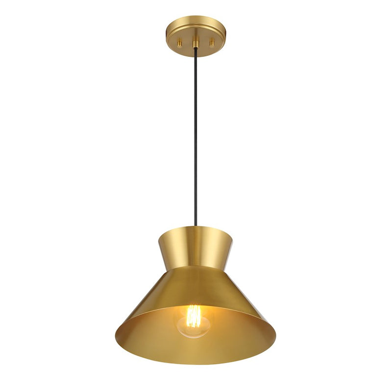 Savoy House Meridian 1Lt 12" Pendant, Natural Brass