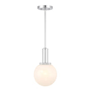 Savoy House Meridian 1Lt Pendant, Chrome/White Strie - M7050CH