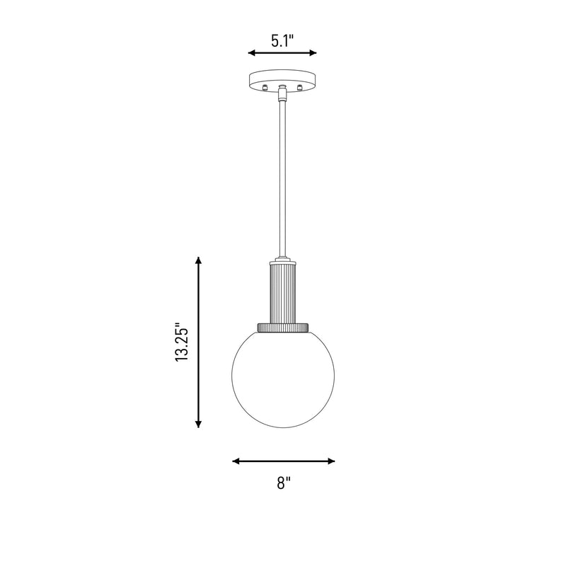 Savoy House Meridian 1Lt Pendant, Chrome/White Strie