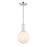 Savoy House Meridian 1Lt Pendant, Chrome/White Strie