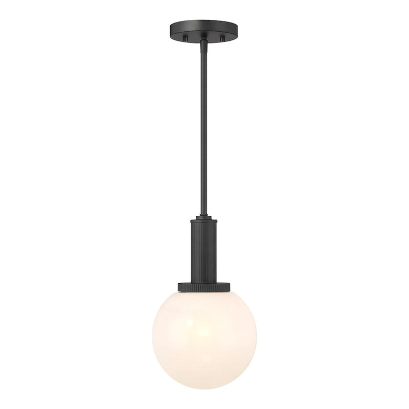 Savoy House Meridian 1Lt Pendant, Black/White Strie