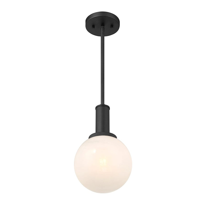 Savoy House Meridian 1Lt Pendant, Black/White Strie