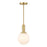 Savoy House Meridian 1Lt Pendant, Natural Brass/White Strie - M7050NB