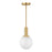 Savoy House Meridian 1Lt Pendant, Natural Brass/White Strie