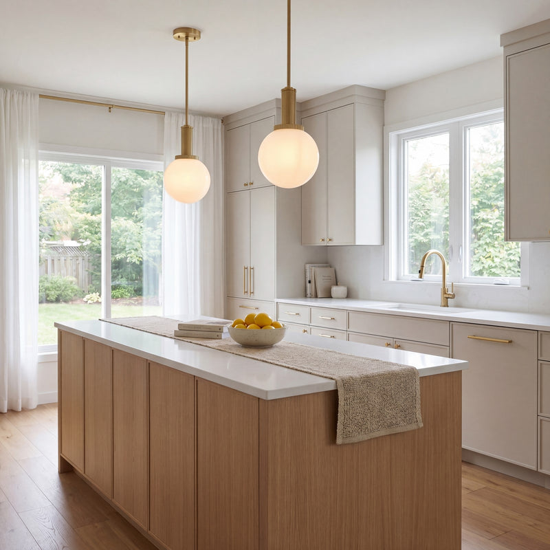 Savoy House Meridian 1Lt Pendant, Natural Brass/White Strie