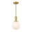 Savoy House Meridian 1Lt Pendant, Natural Brass/White Strie