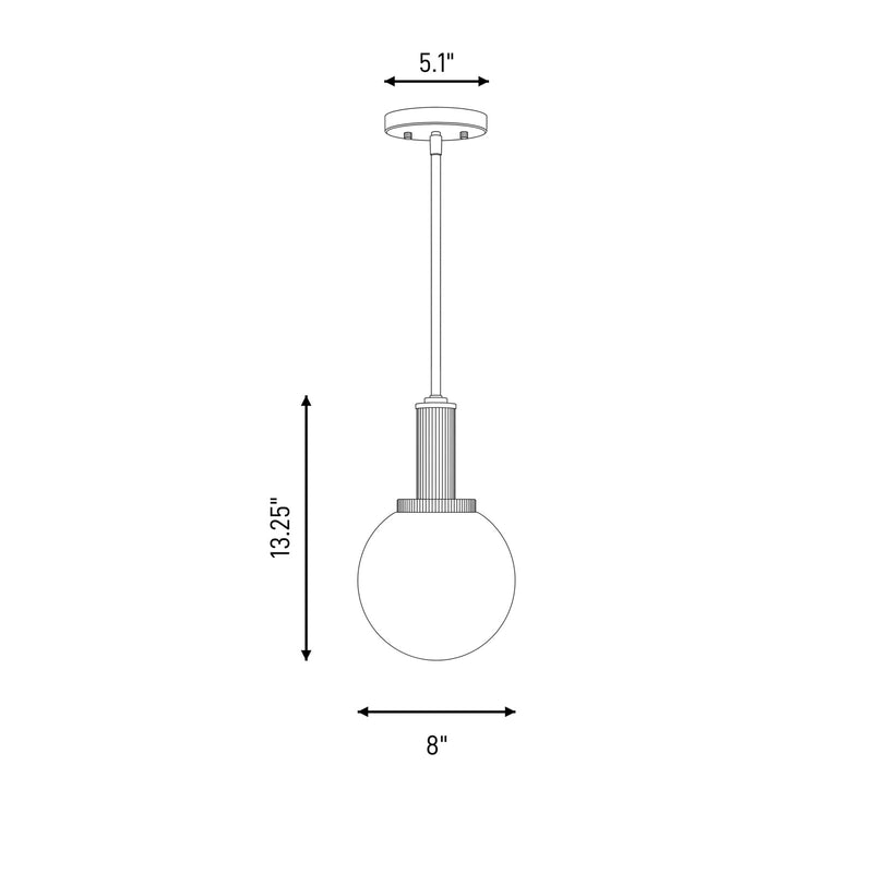 Savoy House Meridian 1Lt Pendant, Natural Brass/White Strie