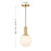 Savoy House Meridian 1Lt Pendant, Natural Brass/White Strie