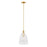 Savoy House Meridian 1Lt 10" Pendant, Natural Brass/Clear Pleated