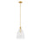 Savoy House Meridian 1Lt 10" Pendant, Natural Brass/Clear Pleated