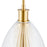 Savoy House Meridian 1Lt 10" Pendant, Natural Brass/Clear Pleated