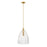 Savoy House Meridian 1Lt 14" Pendant, Natural Brass/Clear Pleated - M7052NB