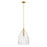 Savoy House Meridian 1Lt 14" Pendant, Natural Brass/Clear Pleated