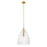 Savoy House Meridian 1Lt 14" Pendant, Natural Brass/Clear Pleated